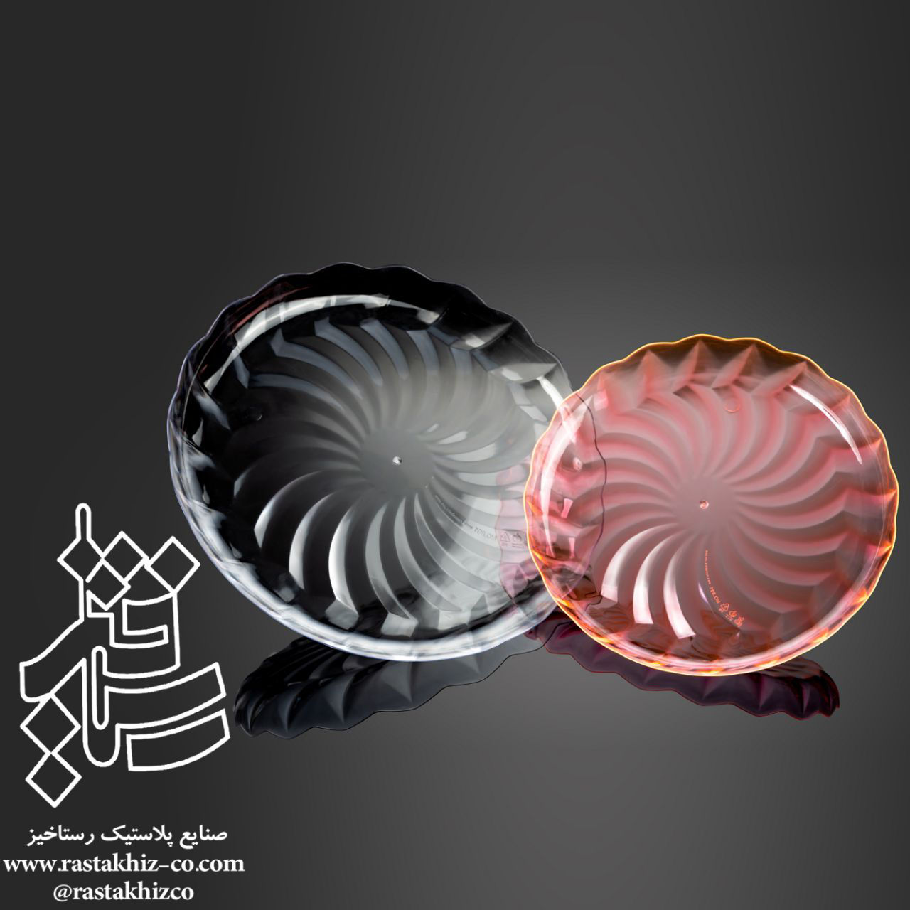 عکس سینی کریستال گرد سری اسپپایرال