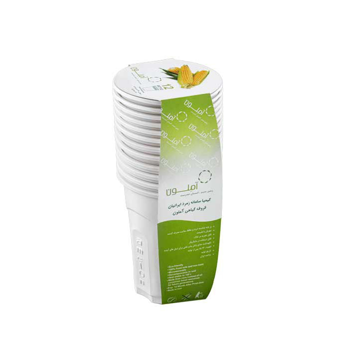 عکس لیوان یکبار مصرف گیاهی 250 سی سی-بسته 12 تایی